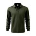 Men's Heavyweight Vintage Polo Shirt Long Sleeve Button-Up Shirt With Jacquard Collar, Breathable & Quick-Dry (Navy, Black, Olive, Khaki, Iron Gray)_viptrois.com