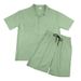Men's Lightweight Linen-Look Shirt & Shorts Set | Casual Vacation Utility Style Outfit Lightweight & Breathable Fabric_viptrois.com