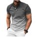 Unbeatable Quality 2025 Spring/Summer New Men's Stand Up Collar Gradient Casual Short Sleeve Golf Henley Shirt_viptrois.com