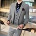 CT Men's Groomsmen Outfit Casual Three-Piece Set Black Business Professional Suit_viptrois.com