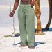 Premium Products 2025 Hot Selling Summer Men's Straight Tube Breathable Cotton Linen Loose Casual Sports Pants_viptrois.com