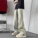 Old Jeans Men's Spring And Autumn American Vibe High Street Loose Straight Pants Niche Design Zipper Pants_viptrois.com