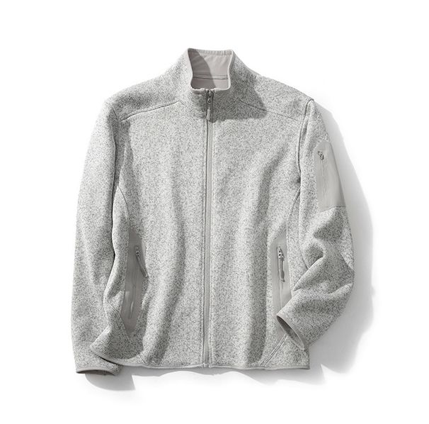Men's Clothing Jacket Unisex Style Autumn And Winter Plus Fleece Stand Collar Coat Base Knitted Cardigan Couple Sports Jacket_viptrois.com