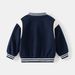 Autumn And Winter Casual Boys Jacket, Trendy Fleece Round Neck Baseball Jacket, Letter Long Sleeve Contrast Color Striped Warm Jacket_viptrois.com