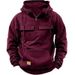 Men's Hooded Fleece Sweatshirt - Casual Streetwear With Contrast Stitching, Relaxed Fit For Autumn & Winter_viptrois.com