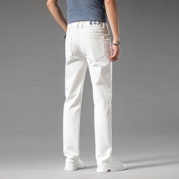Men's Clothing New Spring And Summer Men's Jeans High End Cool Breathable Versatile Slim Stretch Korean Style Casual Straight Pants For Men_viptrois.com