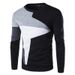 Men's Clothing Spring new arrivals Men's patchwork contrast color style casual long sleeved pullover sweatshirt 9238_viptrois.com