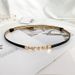 Black Mirror Small Decoration Suit Dress No-Punch Adjustable Pearl Pull Belt For Women_viptrois.com