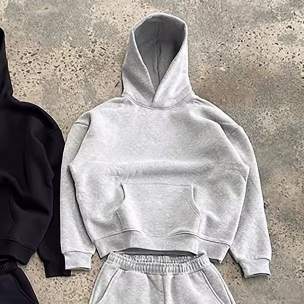 Cross Border New Hooded Casual Comfortable Street Style All Match Unisex American Sweatshirt Leggings Suit In Stock_viptrois.com