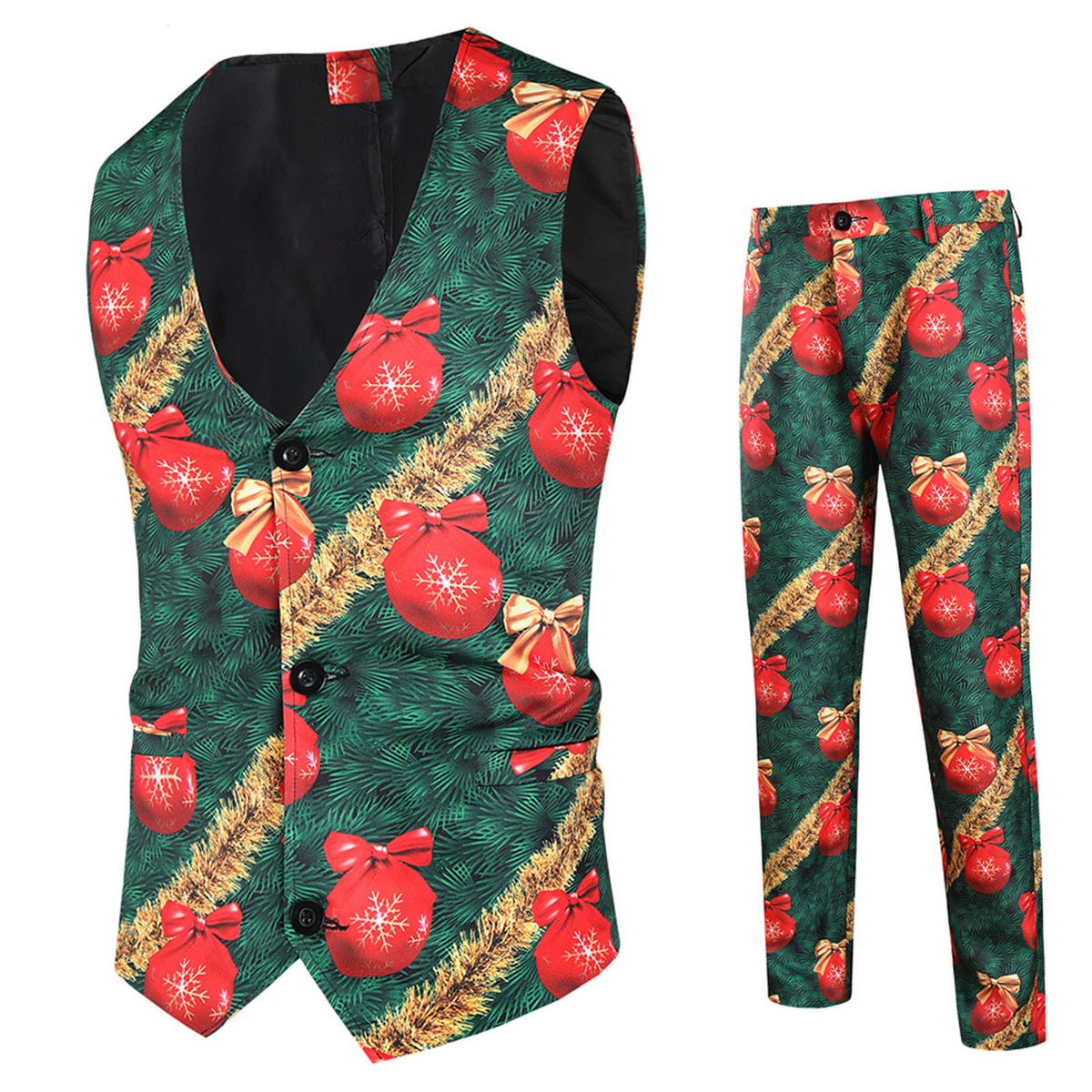 New autumn and winter casual 3D Christmas printed vest and trousers suit 3-piece set 2TZ-MK_viptrois.com