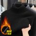 Autumn Winter 720G Thickened Snow Fretta Velvet Turtleneck Sweater Men's Simple Solid Color Casual Warm Base Shirt_viptrois.com