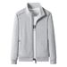 Men’s Cotton Zip-Up Hoodie – Minimalist Stand Collar Sweatshirt (L-6XL, Relaxed Fit)_viptrois.com