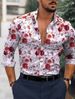 Men's Clothing Long Sleeved Shirts Four Sided Stretch Floral Print Trendy Versatile Long Sleeves Shirt_viptrois.com