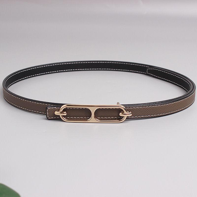Women's belt, women's decoration, skirt, simple and versatile, double-sided belt, women's jeans, pure cowhide, gray fine summer_viptrois.com