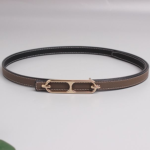 Women's belt, women's decoration, skirt, simple and versatile, double-sided belt, women's jeans, pure cowhide, gray fine summer_viptrois.com