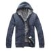 Loom Winter With Fleece Lining, Thickened Sweater For Youth, Hooded Casual Knitted Cardigan, Trendy Men's Jacket_viptrois.com