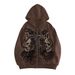 Unisex Vintage Zip-Up Hoodie – Heavyweight American Streetwear, Retro Pullover With 3D Print, Oversized Casual Jacket For Men & Women_viptrois.com