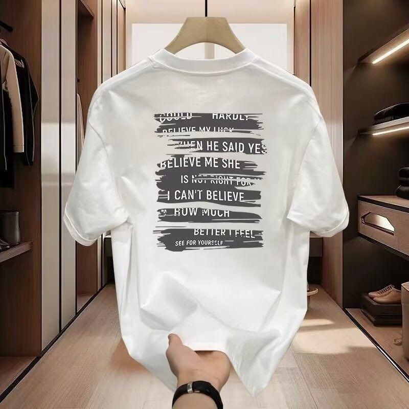 Heavyweight Pure Cotton Short T-Shirt For Men 2025 Summer New High-End European Style Half Sleeve Tee Shirt Quality_viptrois.com