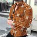 Men's Clothing Summer New Fashion Lapel Men's Printed Long Sleeved Casual Floral Shirt Men's Large Size Shirt_viptrois.com