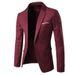 New Men's Plus Size Slim Fit Suit Jacket Casual Single Breasted Blazer_viptrois.com