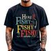 Men's Clothing Vintage Fishing Graphic Print Short Sleeve T-Shirt For Men - Casual Crew Neck Tee With Letter Design - Lightweight Polyester Fabric_viptrois.com