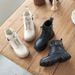 Children's Martin boots 2022 winter new boys British style handsome motorcycle shoes girls fleece-lined warm short boots fashion_viptrois.com
