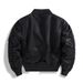 Men's Military-Inspired Bomber Jacket – Corduroy & Polyester With Stand Collar (Black, Navy, Olive, Grey)_viptrois.com