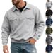 Spring And Autumn Heavyweight Men's Double Pocket Tough Casual Workwear Motorcycle Long Sleeved Lapel Sweatshirt Men_viptrois.com