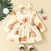 Babies' clothes 0-2 years old baby giraffe print dress flying sleeves long-sleeved casual skirt bow headband_viptrois.com