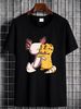 NEW LIMITED Cute Kawaii Leopard Gecko Hugging Axolotl T-Shirt Designer Clothes Breathable Summer Homme Casual Fashion Soft Versatile Comfortable_viptrois.com