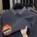 2025 New Winter Two-Piece Sweatshirt Solid Color Shirt Turn-Down Collar Warm Fleece Thickened Men's Long Sleeve_viptrois.com