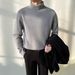 Men's Clothing Slim Fit High Neck Sweater - Soft Knit Pullover For Autumn & Winter - Lightweight Warm Casual Turtleneck Top (White, Black, Beige)_viptrois.com