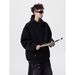New Solid Color Button Design Hooded Sweatshirt With Casual Temperament, Fashionable And Versatile Loose Top_viptrois.com