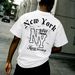 Men's Summer Casual Fashion Short Sleeve T Shirt, High Street Relaxed Style, "NY" Letter Crown, Versatile Casual T Shirt_viptrois.com