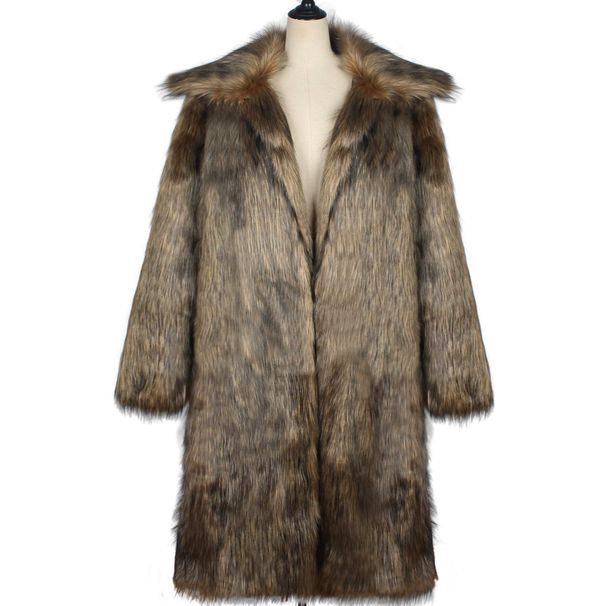 Men's Clothing popular fashion autumn and winter new men's square collar fur long coat thick warm large size coat_viptrois.com