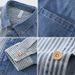 Men's Clothing Casual Fashion Tops Loose Vertical Stripes Splicing Long Sleeve Shirt_viptrois.com