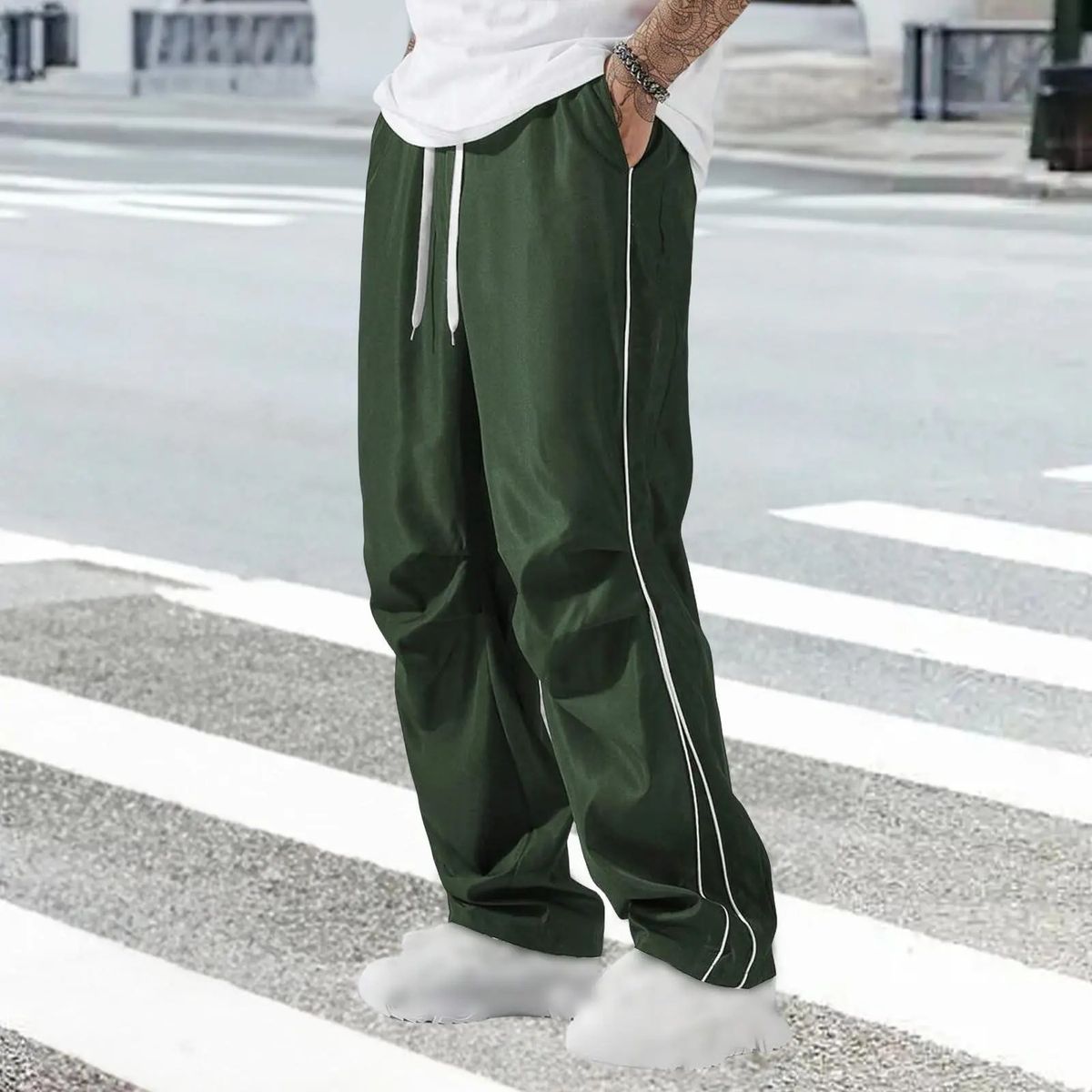 Men's Summer Sports Pants Durable Quick Drying Casual Outdoor Striped Straight Leg in Stock_viptrois.com