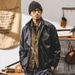 Men's Clothing retro soft leather jacket men's spring and autumn loose motorcycle clothing tough handsome leather jacket men autumn_viptrois.com