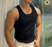 Summer Cotton Slim Fit Tank Top Men's Style Tough Guy Trendy Ribbed Sports Versatile Sleeveless T-Shirt_viptrois.com
