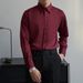 Men's Clothing Autumn Black Shirt Men's Long Sleeve Slim Business Suit Men's Wine Red Wedding Shirt Elastic Free Ironing_viptrois.com
