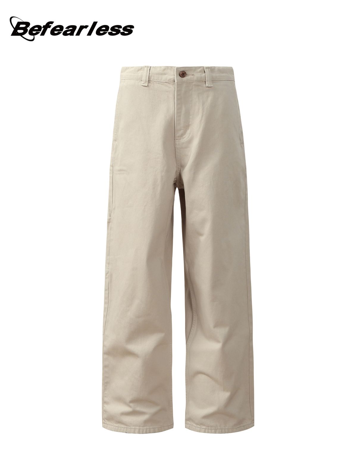 Men's Clothing Retro Vibe Washed And Distressed Straight Pants For Men And Women, Loose Wide Leg Casual Trousers_viptrois.com
