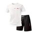 Men's Summer Thin Elastic Quick Drying Fitness Running Sports Suit Set Ice Silk Mesh Short Sleeve Top With Shorts_viptrois.com