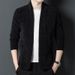 2021 Autumn Winter Long Sleeve Turn-Down Collar Casual Youth Men's Knitted Cardigan Business Gentleman Thick Sweater_viptrois.com