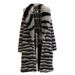 Luxury Faux Fur Coat For Men With Big Fox Collar, Long Winter Jacket, Relaxed Fit, V-Neck, Side Pockets, Zebra Print, S-6XL_viptrois.com