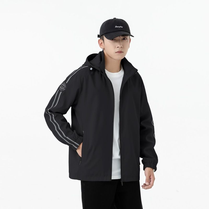 2025 New Jacket Men's Take-off Hat Stand-up Collar Young Men's Autumn Casual Loose Cardigan Japanese Large-size Coat_viptrois.com
