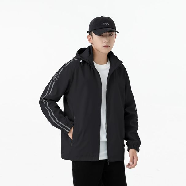 2025 New Jacket Men's Take-off Hat Stand-up Collar Young Men's Autumn Casual Loose Cardigan Japanese Large-size Coat_viptrois.com