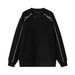 Rivets Deconstruction Crew Neck Sweater Men's Autumn And Winter Trendy Clothes High-end Sense Ruffian Handsome Loose Heavy Coat_viptrois.com
