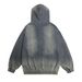 American Style Washed Denim Street Fashion Punk Loose Embroidered Letters Vintage Pullover Hoodie For Men_viptrois.com