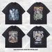 Men's Clothing High Street Fashion Short Sleeved T Shirt Retro Band Direct Spray Printing Washed Heavy Cotton Vintage T Shirt_viptrois.com