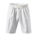 Men's Clothing Men's Trendy 5 Point Shorts Summer Loose Beach Linen Breathable Vertical Striped Jacquard Drawstring_viptrois.com